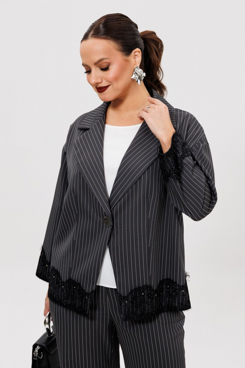 Брючный костюм Mubliz 306 графит_полоска