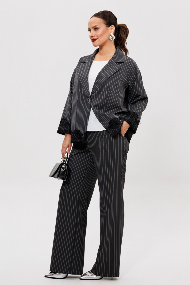 Брючный костюм Mubliz 306 графит_полоска