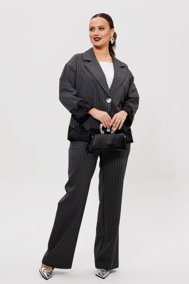 Брючный костюм Mubliz 306 графит_полоска
