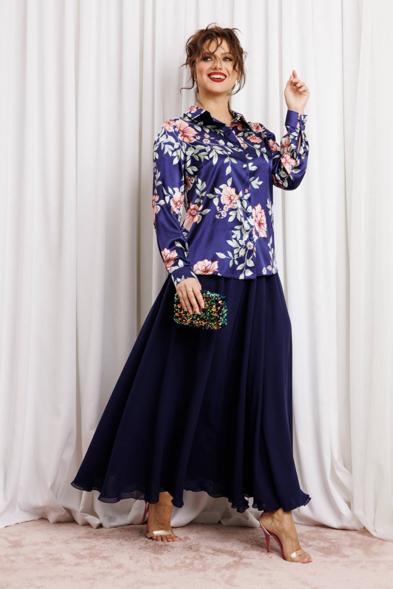 Юбочный комплект Anastasia 1313 темно-синий