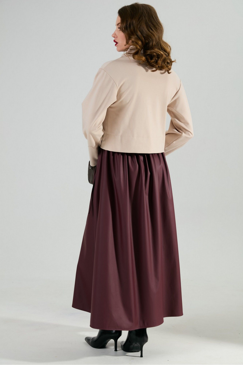 Платья NikVa 924-10 капучино и бургунди