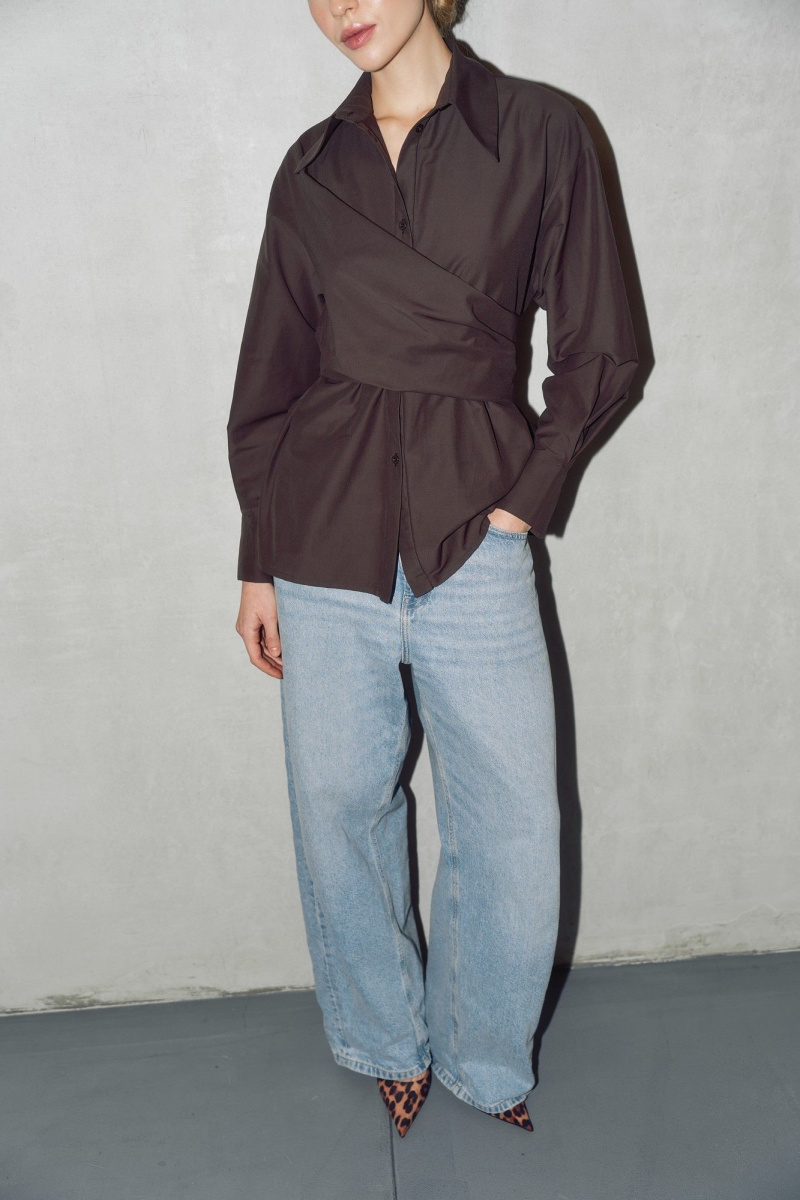 Рубашки THE VERY 2436 горький-шоколад