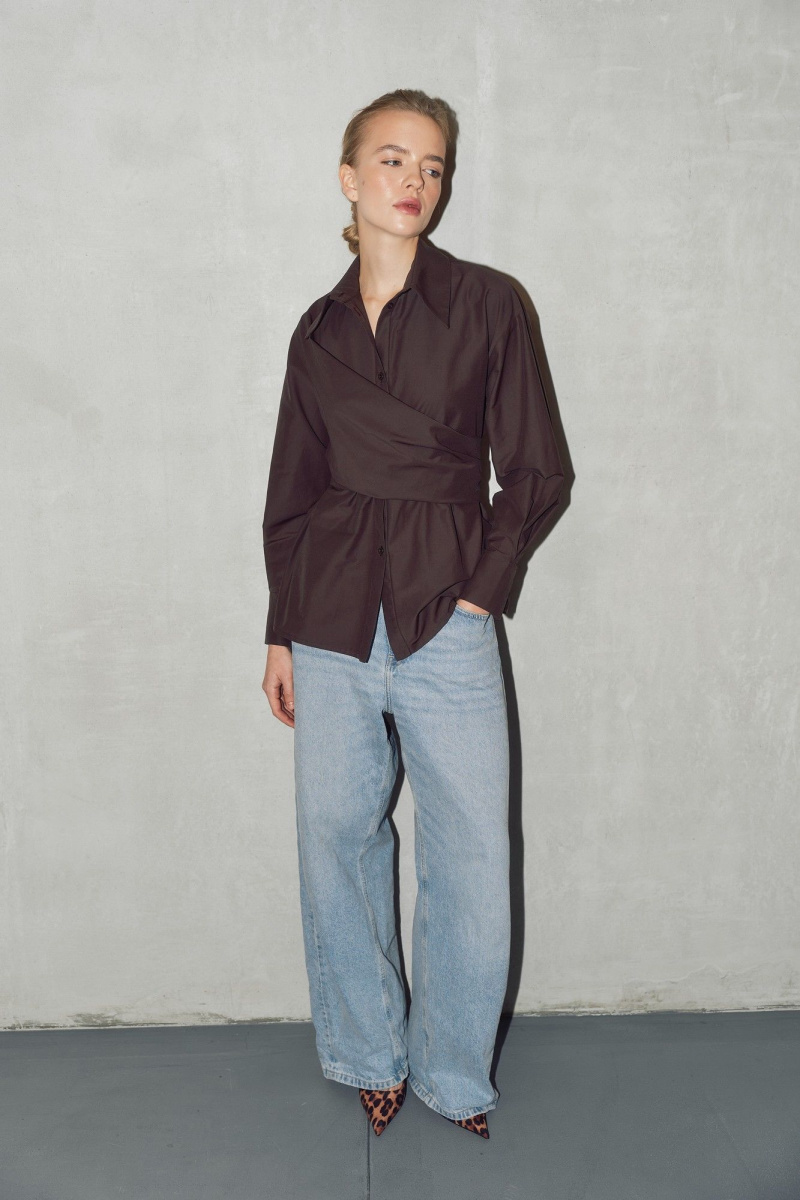 Рубашки THE VERY 2436 горький-шоколад