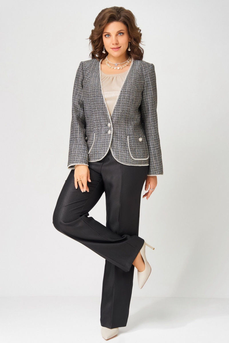 Брючный костюм Fita 4122 черно-бежевый