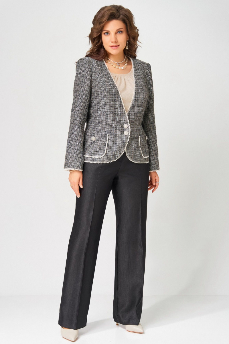 Брючный костюм Fita 4122 черно-бежевый