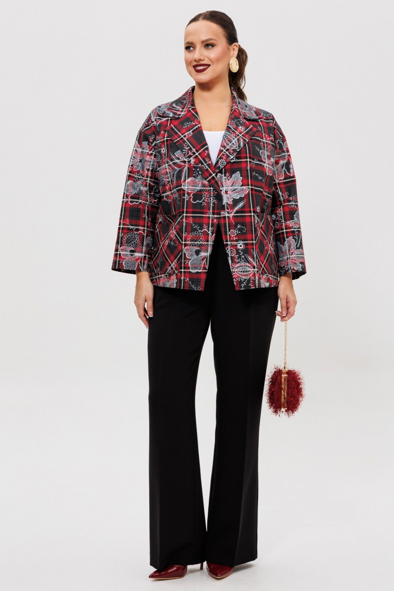 Брючный костюм Mubliz 308 клетка-черный