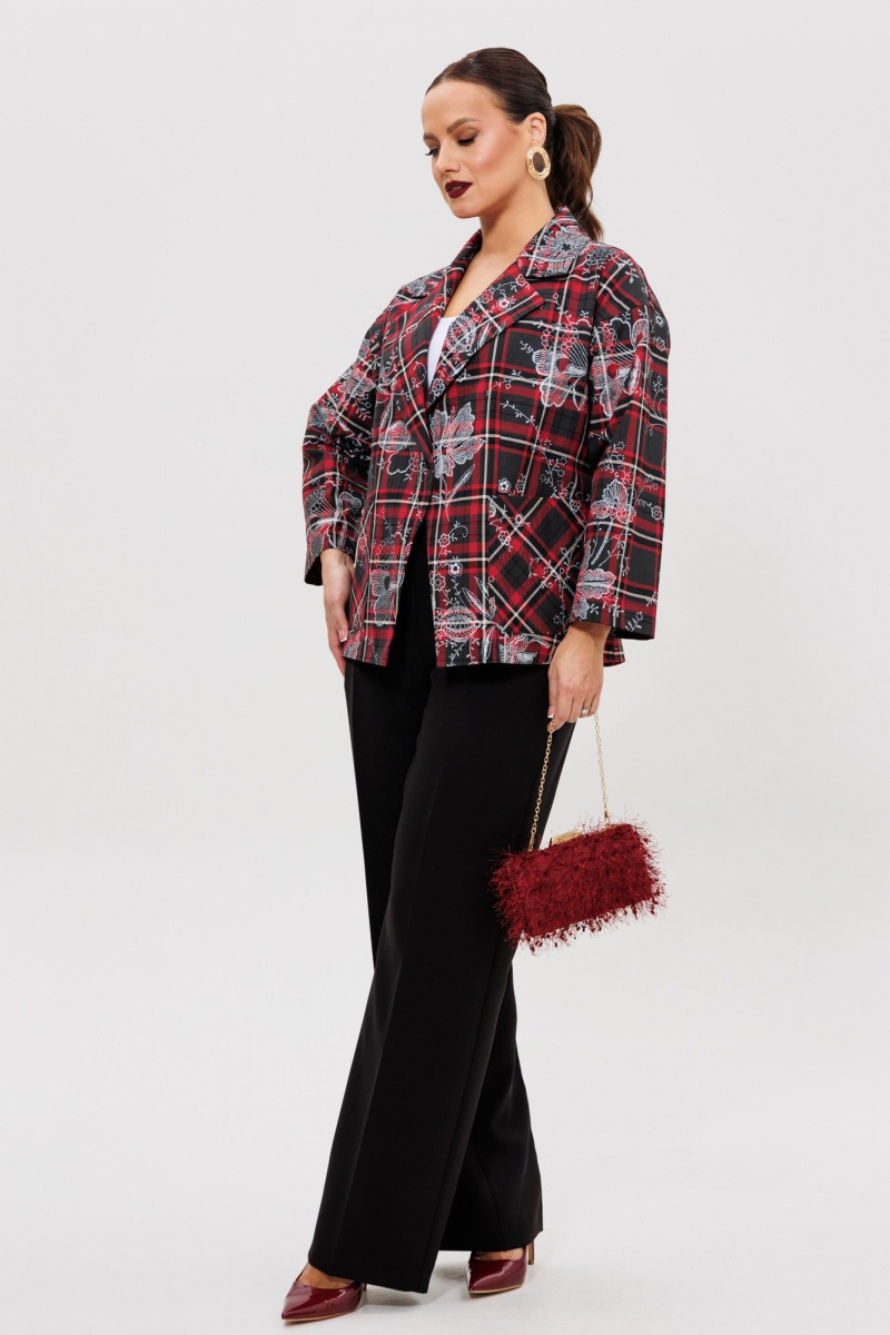 Брючный костюм Mubliz 308 клетка-черный