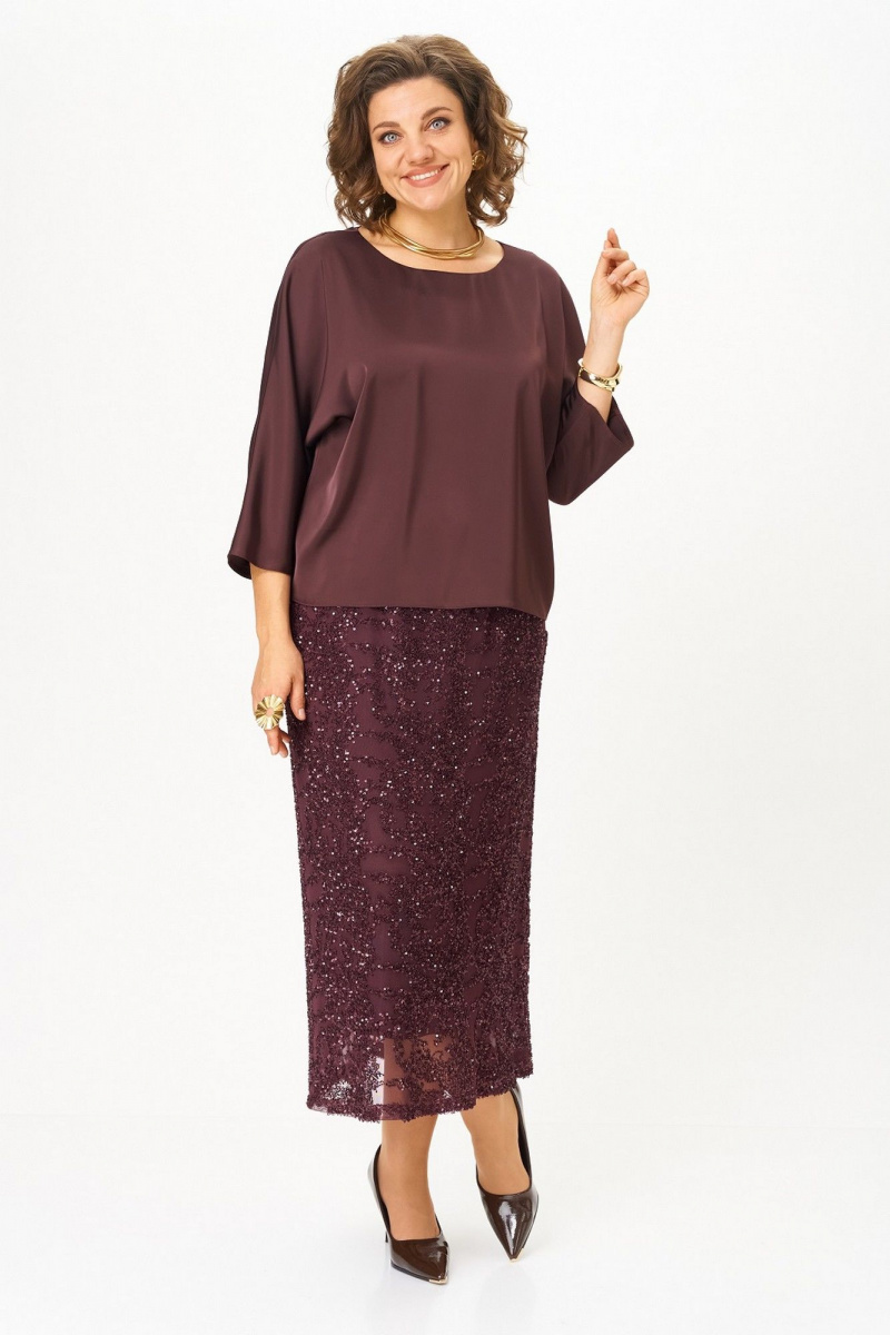 Юбочный комплект Koketka i K 1334 бордовый