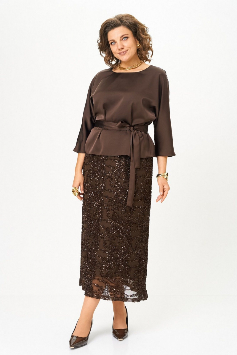 Юбочный комплект Koketka i K 1334 коричневый