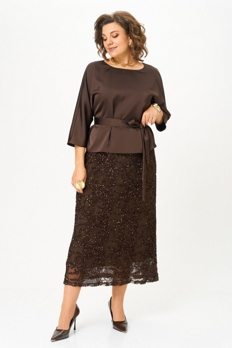 Юбочный комплект Koketka i K 1334 коричневый