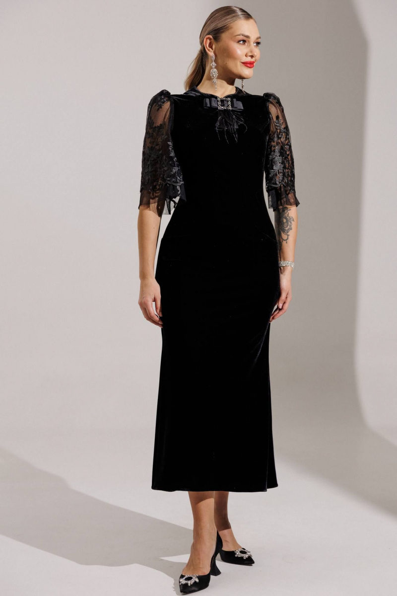 Платья Мода Юрс 25-2884 черный_гипюр