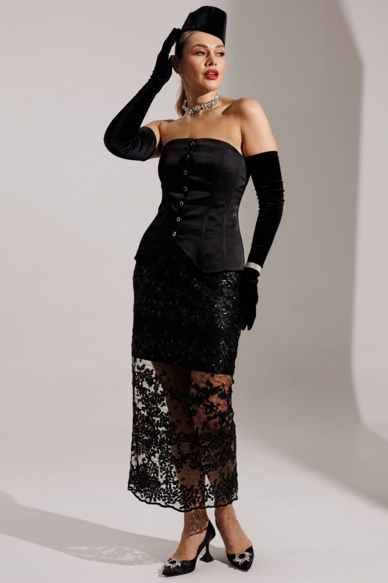 Юбки Мода Юрс 25-2946 черный_new print