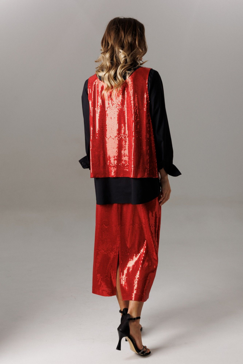 Юбочный комплект Ларс Стиль 1191 черный-красный