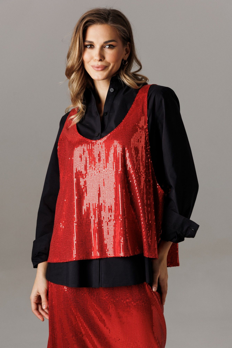 Юбочный комплект Ларс Стиль 1191 черный-красный