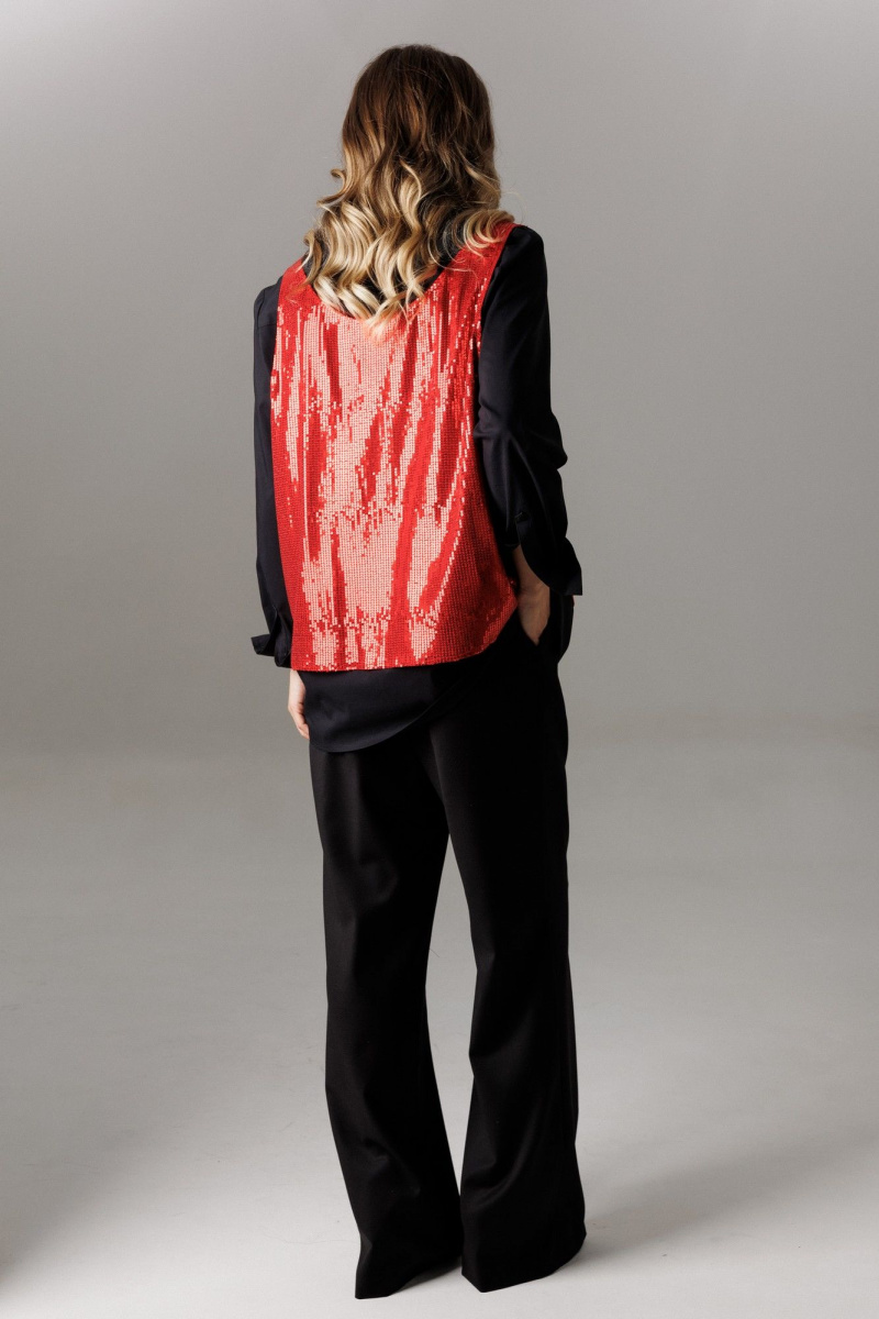 Брючный комплект Ларс Стиль 1189 черный-красный