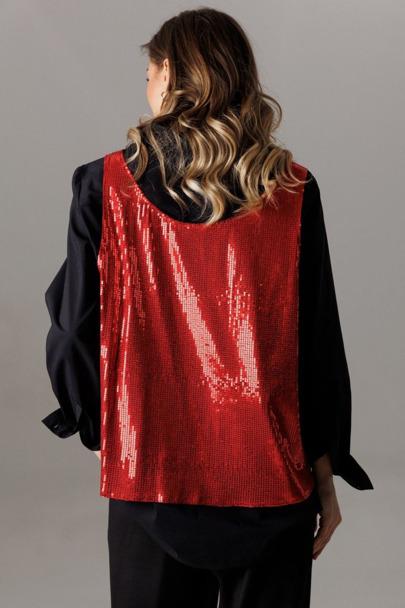 Брючный комплект Ларс Стиль 1189 черный-красный