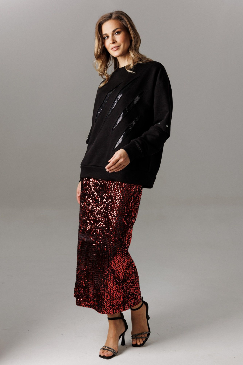 Юбочный комплект Ларс Стиль 1188 черный-красный