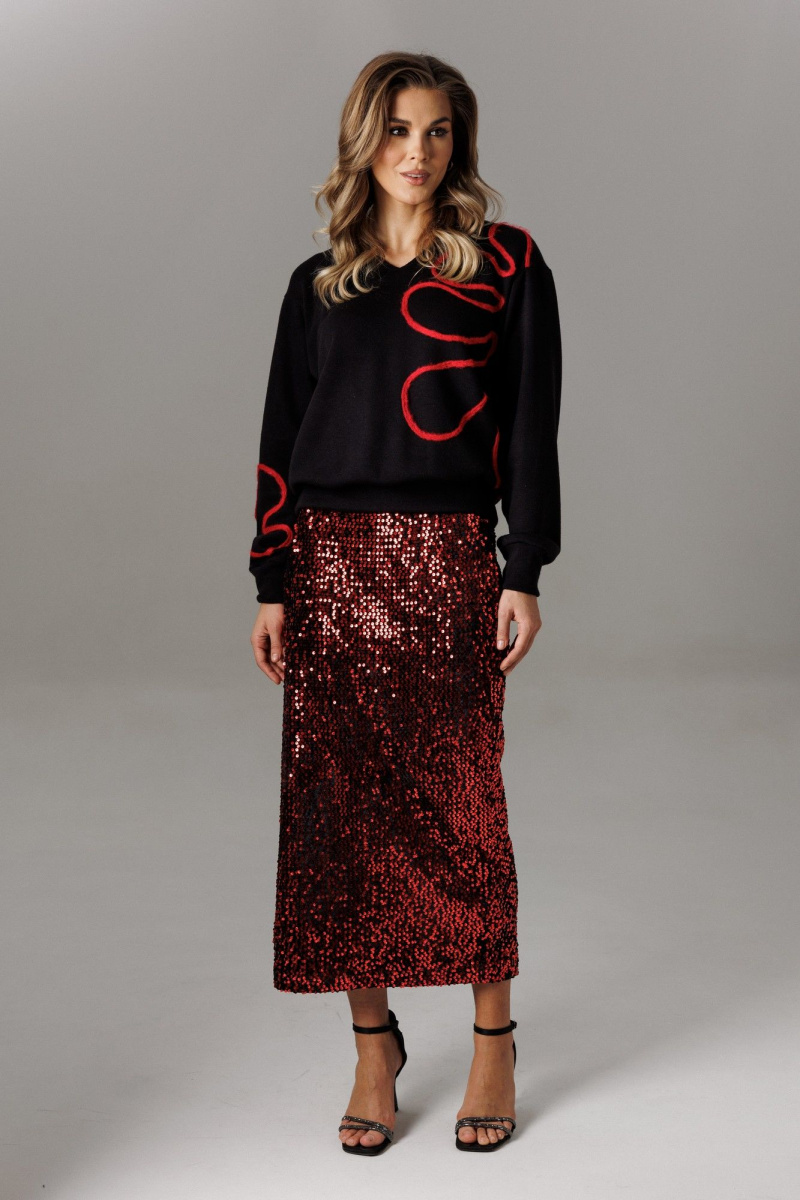 Юбочный комплект Ларс Стиль 1184 черный-красный