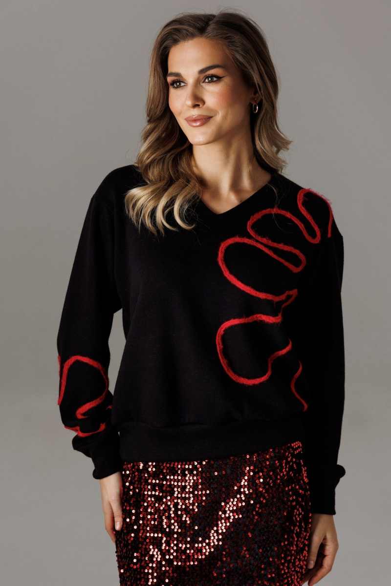 Юбочный комплект Ларс Стиль 1184 черный-красный