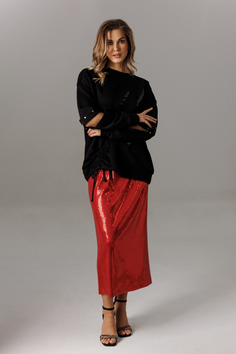 Юбочный комплект Ларс Стиль 1187 черный-красный