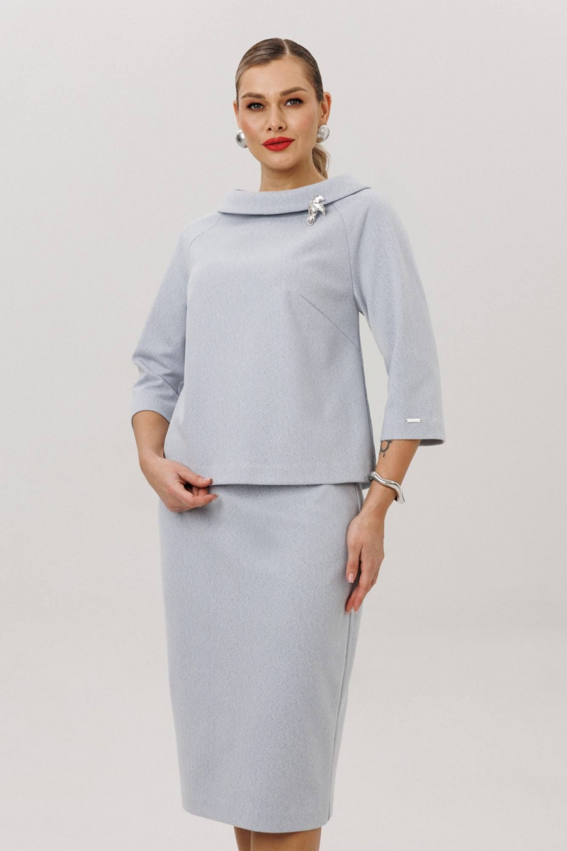 Юбочный комплект Anastasia м-1163 серо-голубой