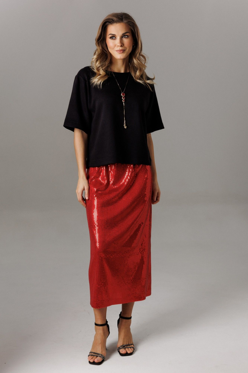 Юбочный комплект Ларс Стиль 1186 черный-красный