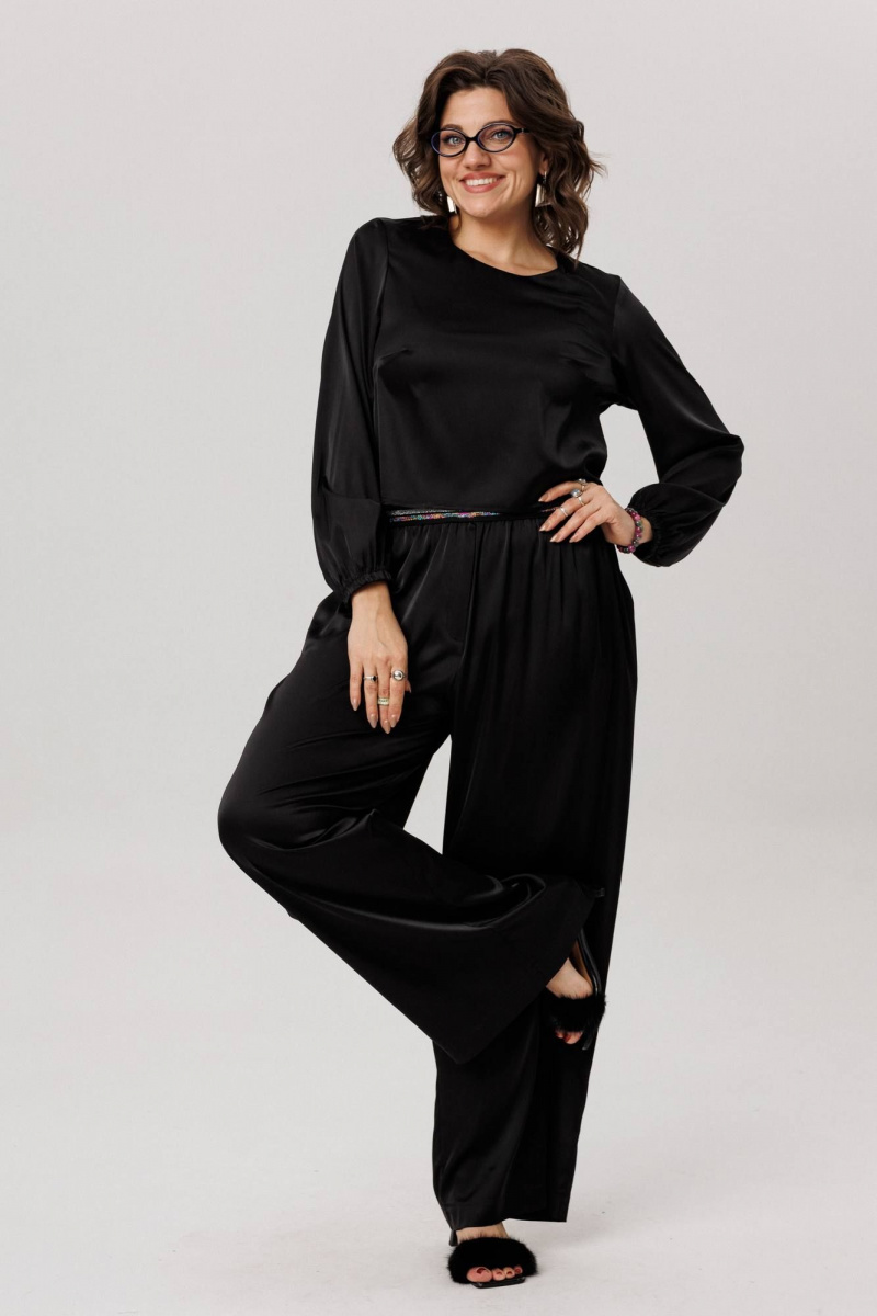 Брюки Anelli 1734 блестящий_черный