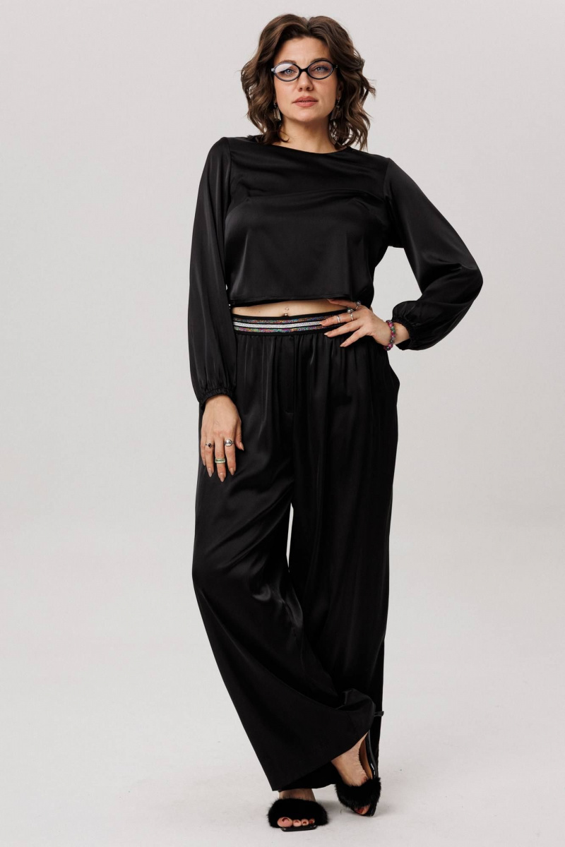 Брюки Anelli 1734 блестящий_черный