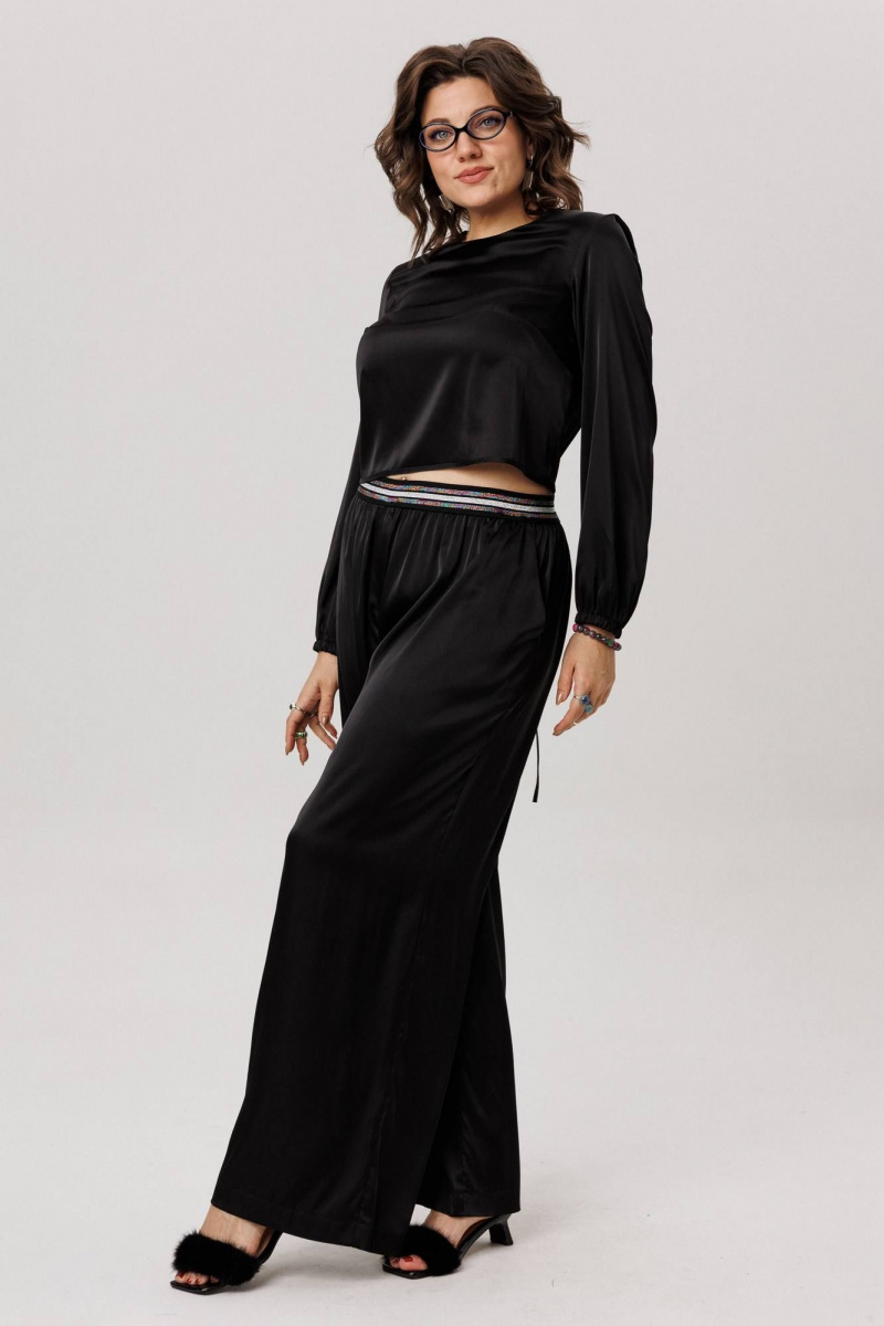 Брюки Anelli 1734 блестящий_черный