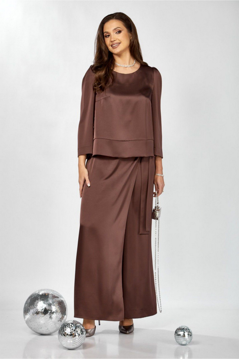 Брючный комплект ZigzagStyle 626 молочный шоколад