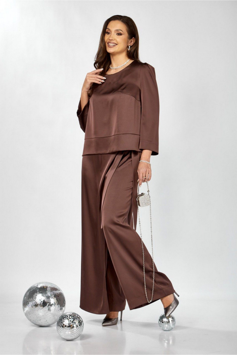 Брючный комплект ZigzagStyle 626 молочный шоколад