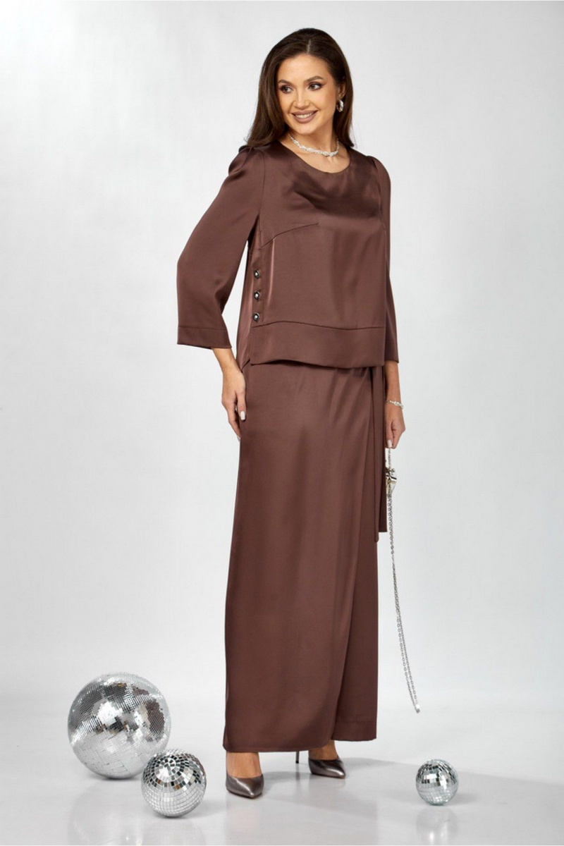 Брючный комплект ZigzagStyle 626 молочный шоколад