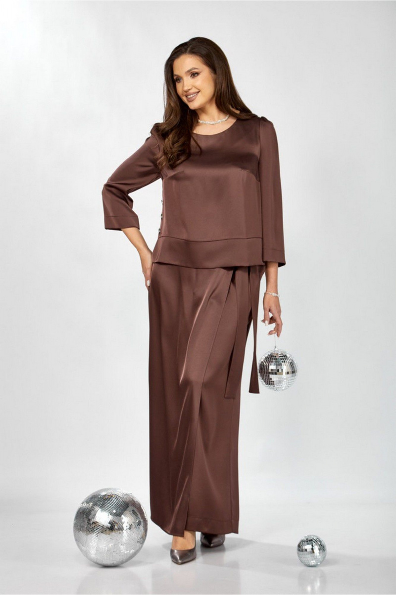 Брючный комплект ZigzagStyle 626 молочный шоколад