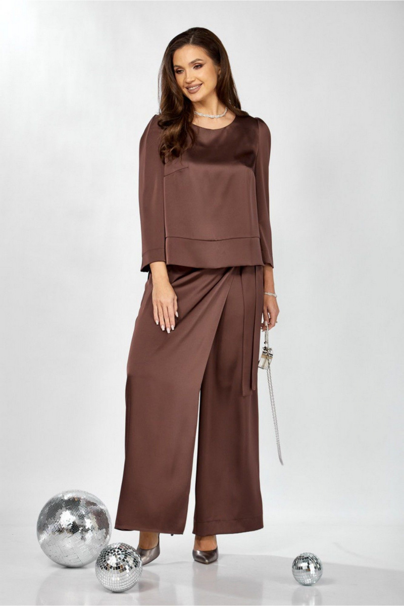 Брючный комплект ZigzagStyle 626 молочный шоколад