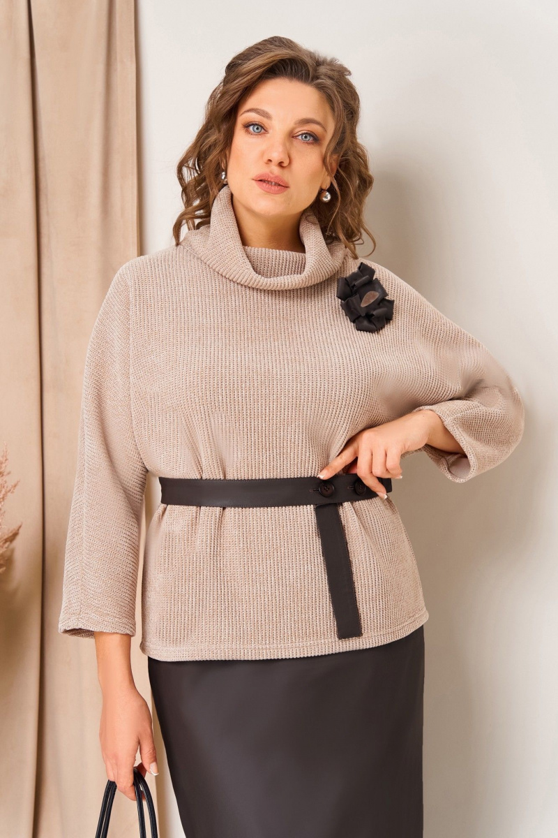 Юбочный комплект VOLNA 1447 бежево-шоколадный