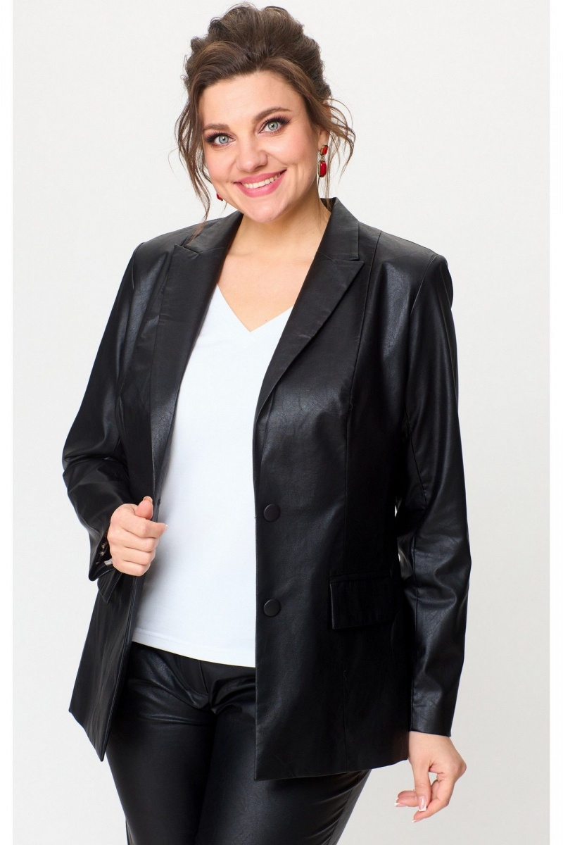 Брючный костюм БелЭльСтиль 412-3_03_22+586-2_76_22 черный