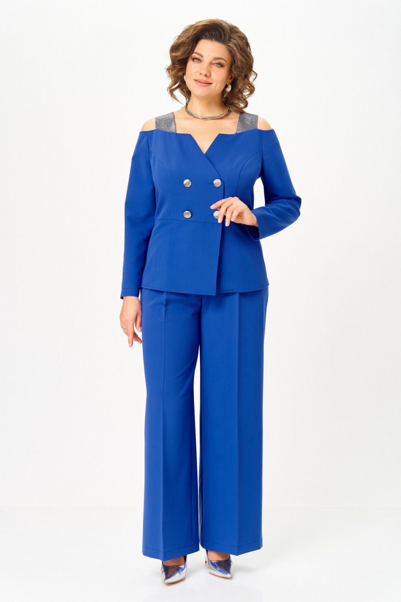 Брючный костюм ANASTASIA MAK 1276 василек