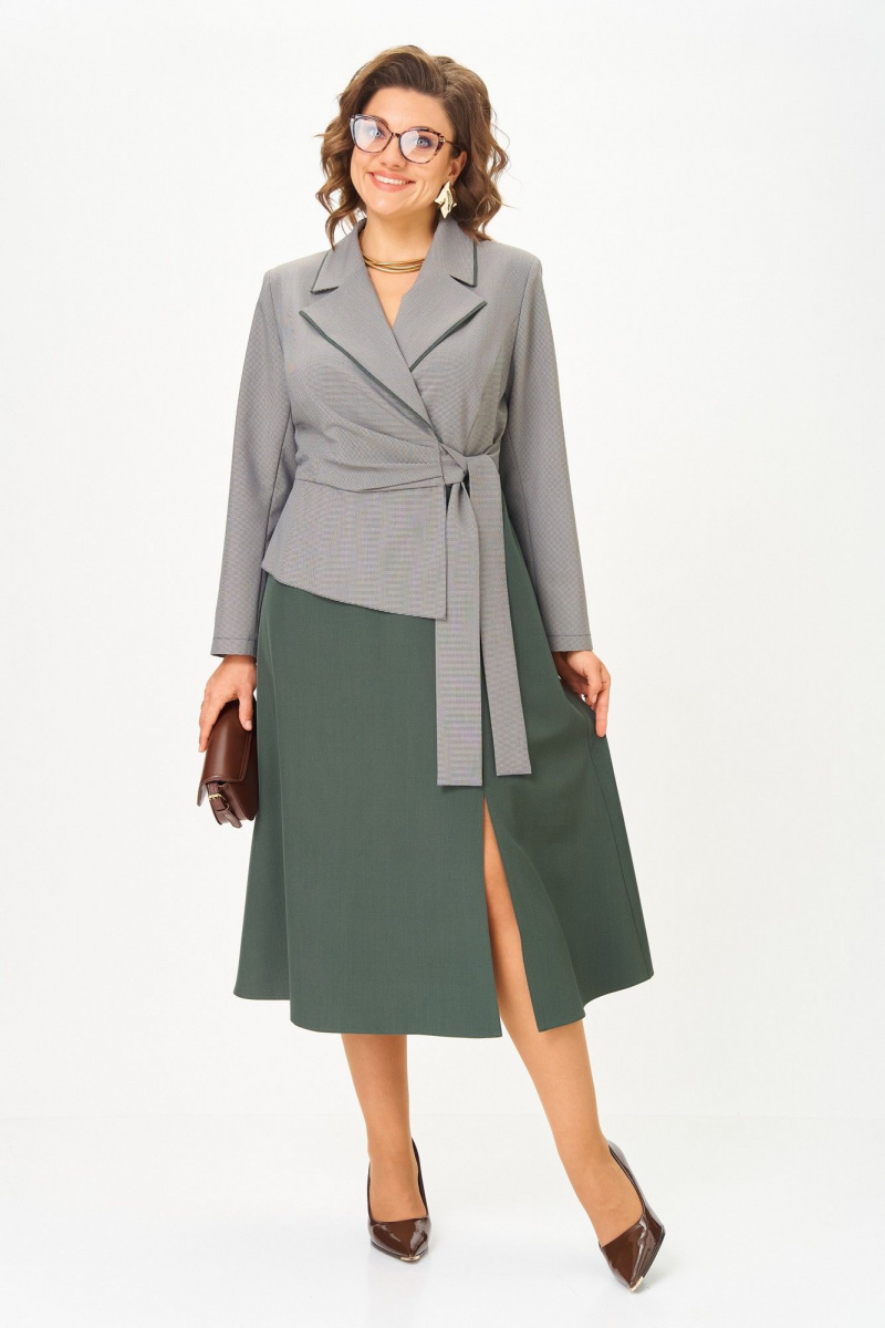 Платья Aira Style 24431 серо-зеленый