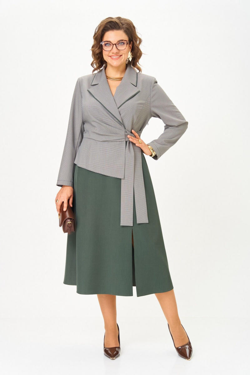 Платья Aira Style 24431 серо-зеленый