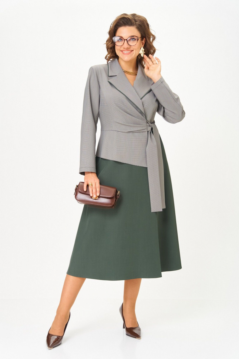 Платья Aira Style 24431 серо-зеленый