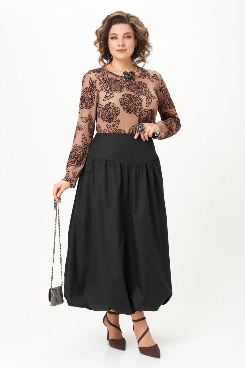 Юбочный комплект Aira Style 24136 капучино-черный