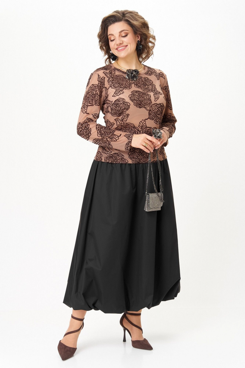 Юбочный комплект Aira Style 24136 капучино-черный