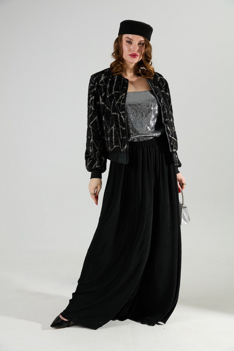 Брючный комплект NikVa 1011-2 бордо/чёрный