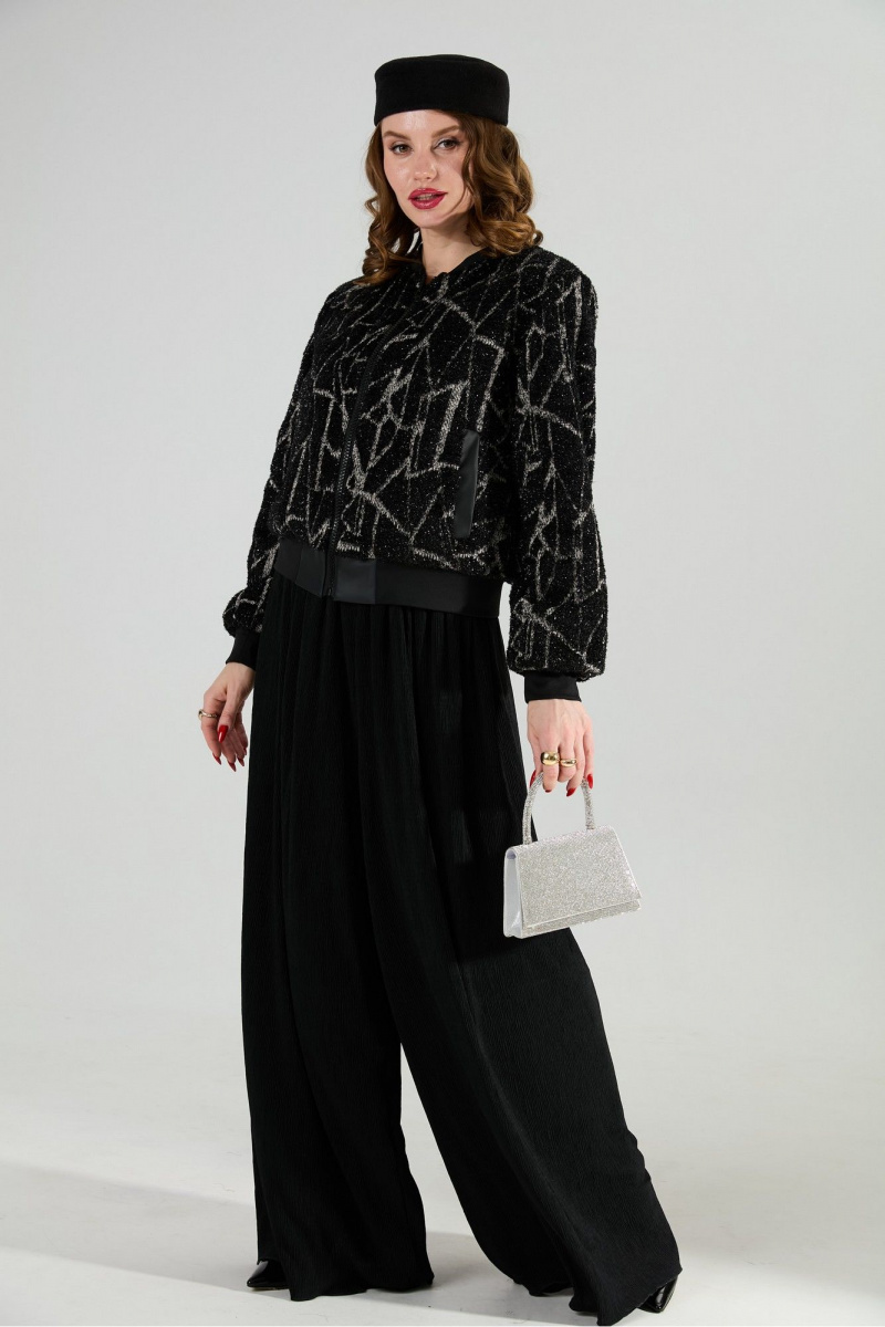 Брючный комплект NikVa 1011-2 бордо/чёрный