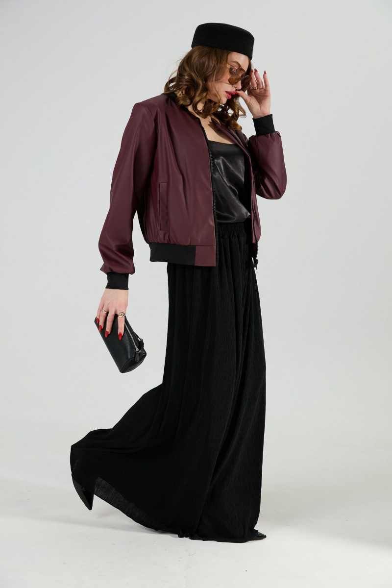 Брючный комплект NikVa 1011-1 бордо/чёрный