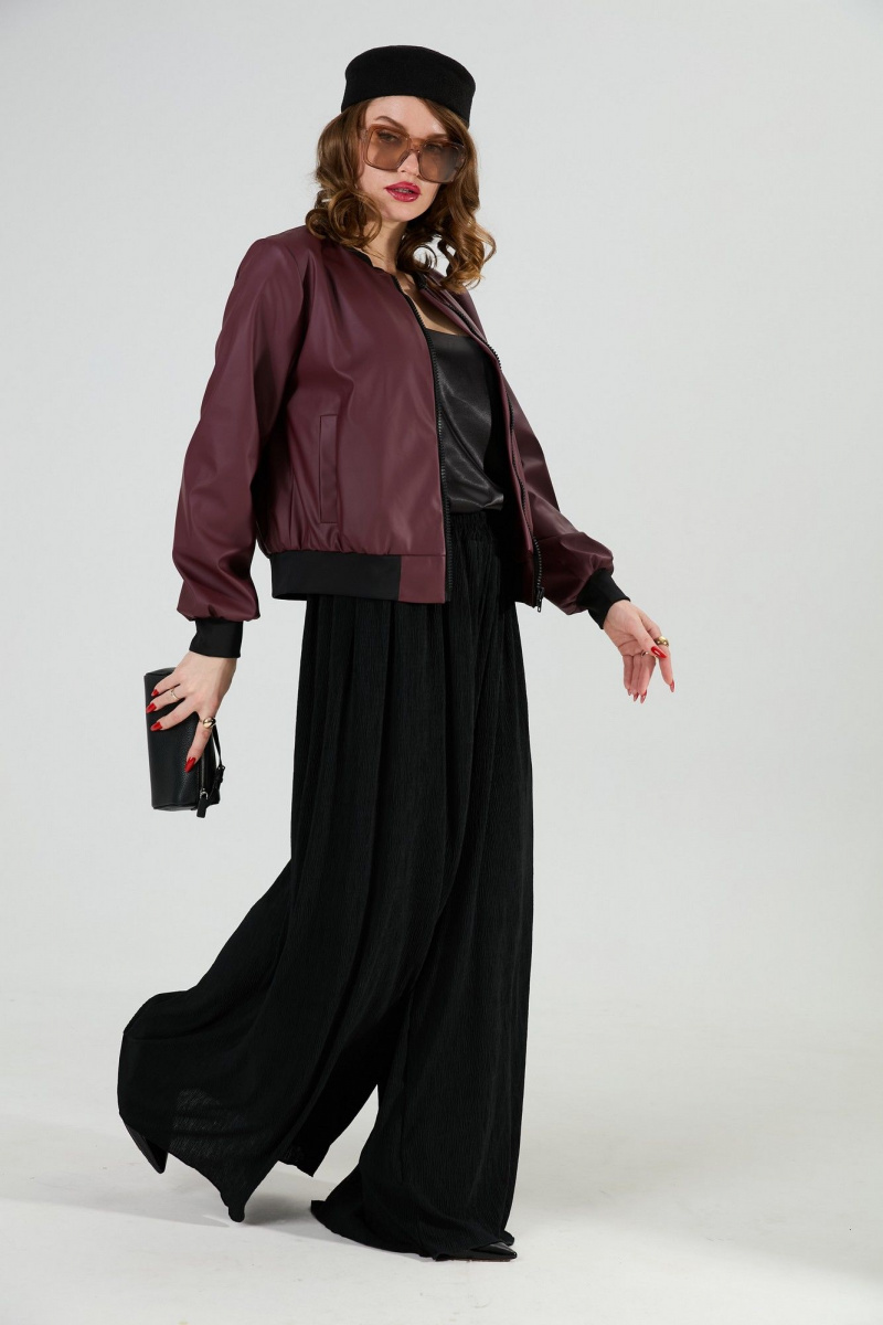 Брючный комплект NikVa 1011-1 бордо/чёрный