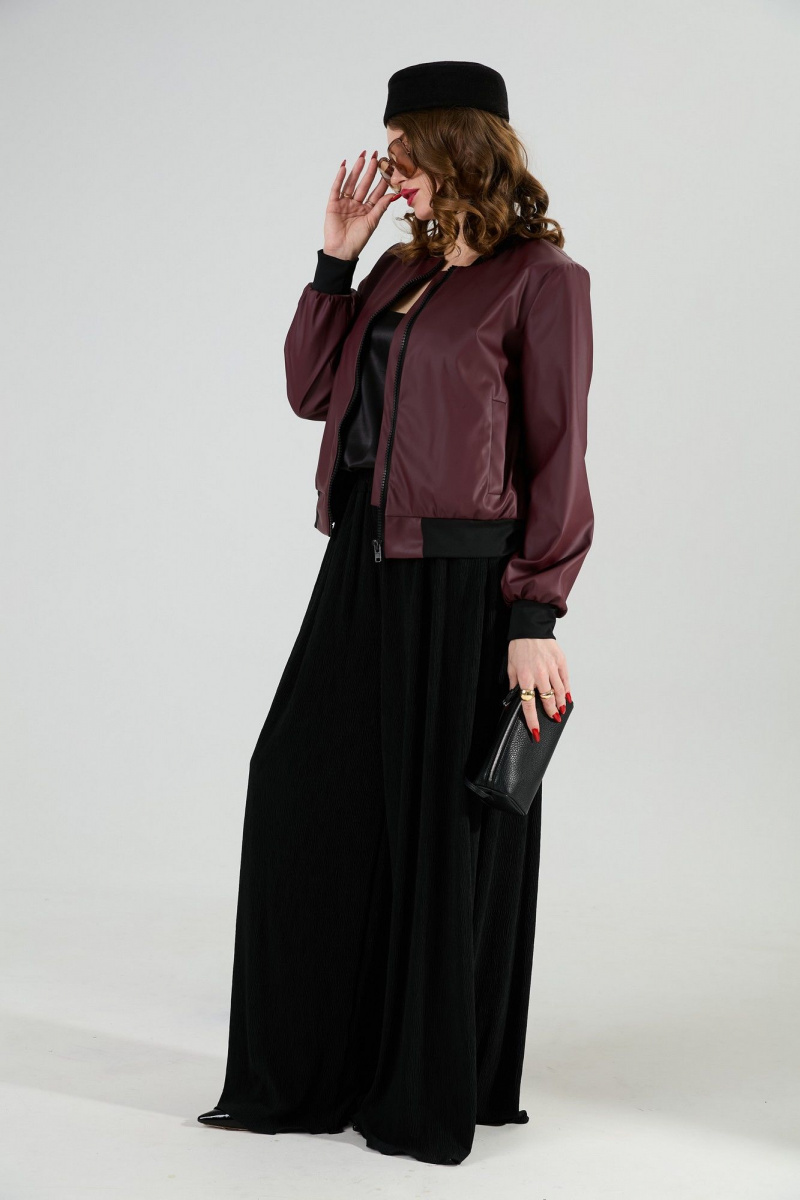 Брючный комплект NikVa 1011-1 бордо/чёрный