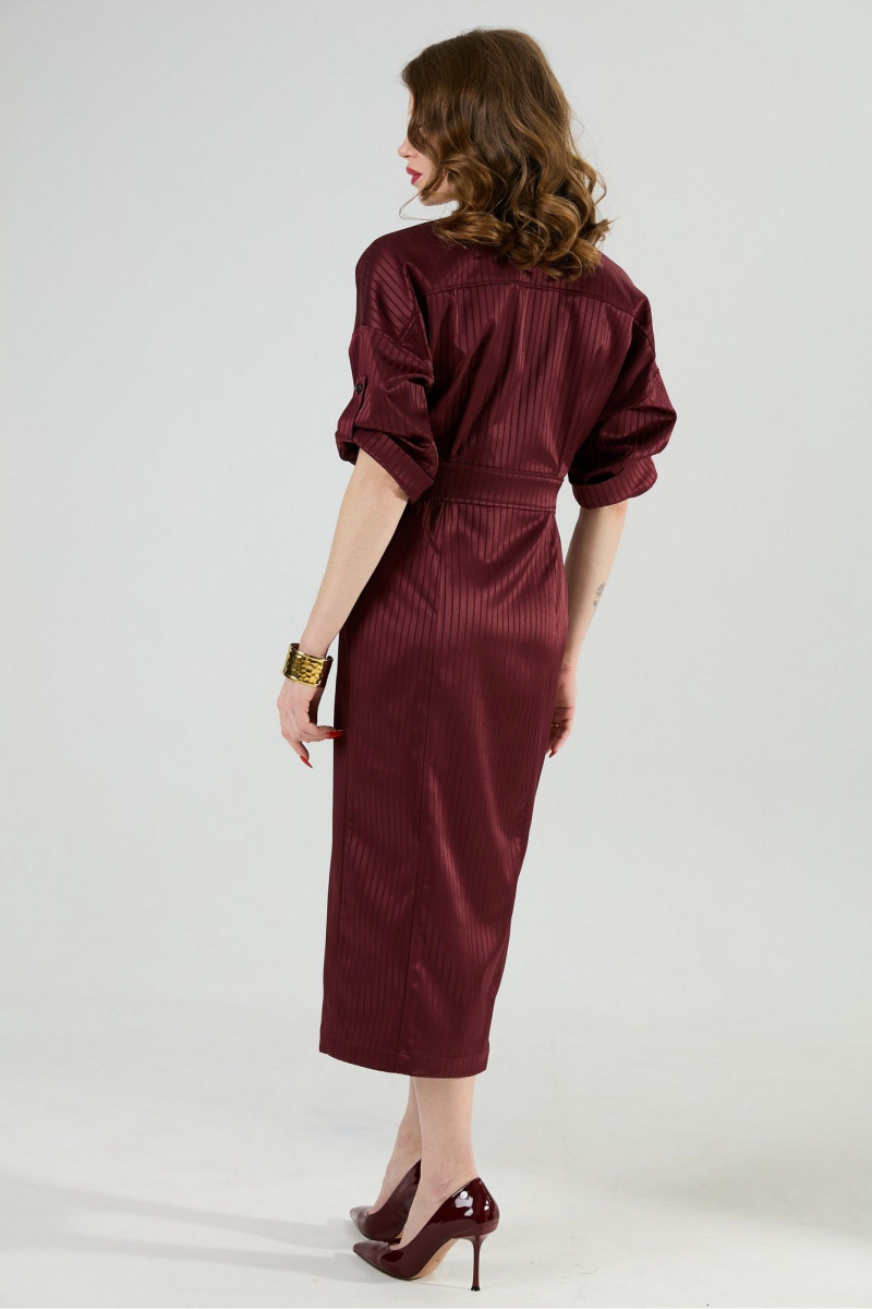 Платья NikVa 362-11 бургунди_полоска