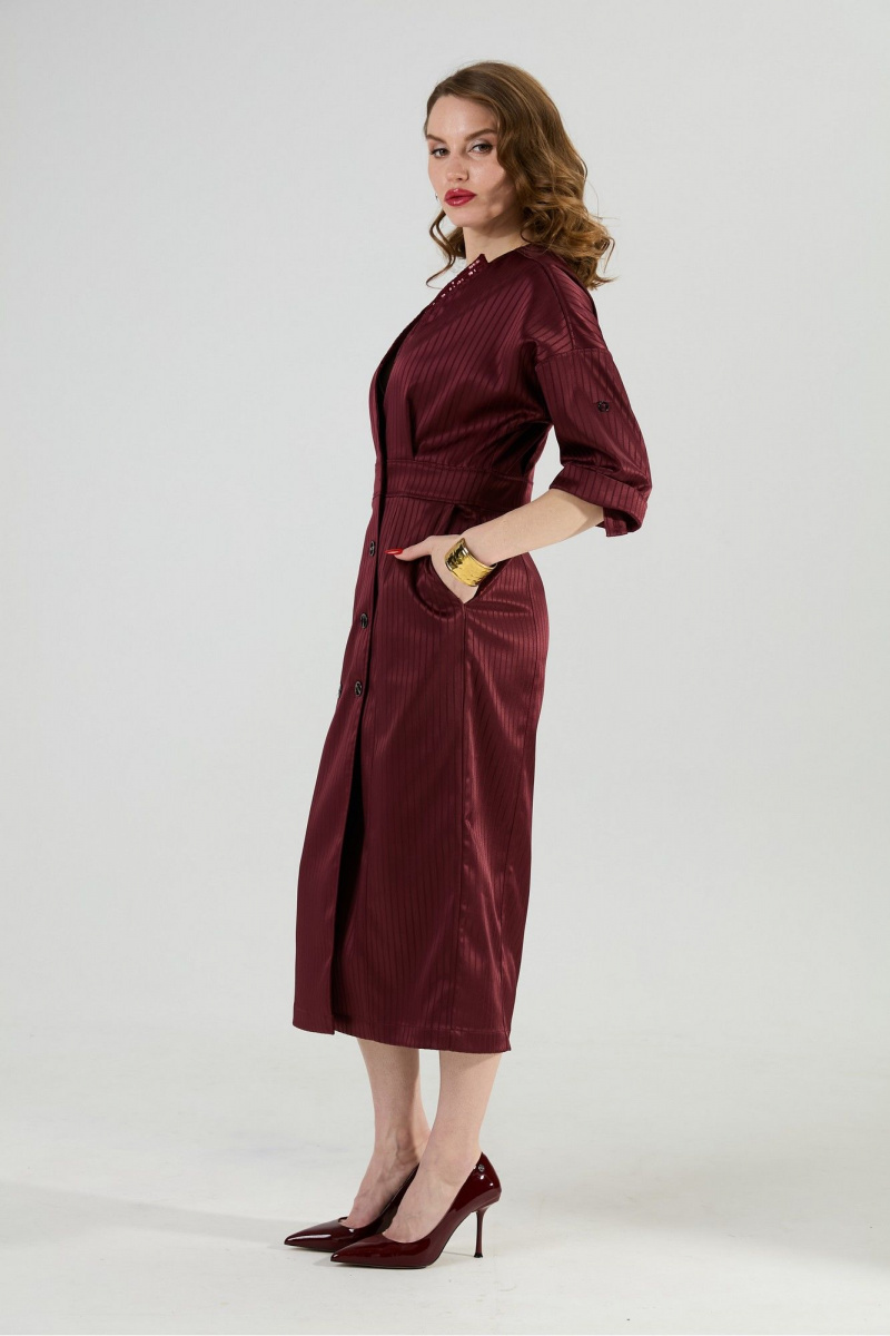 Платья NikVa 362-11 бургунди_полоска