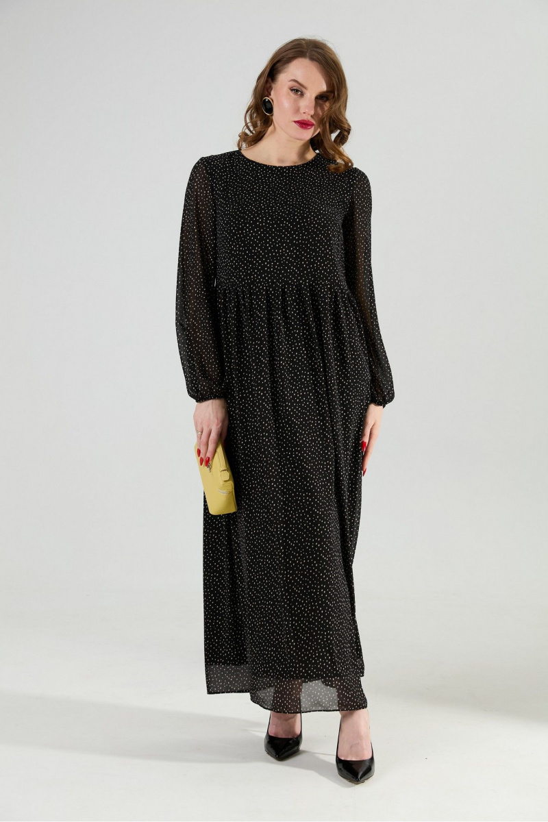 Платья NikVa 801-10 чёрный_горошек